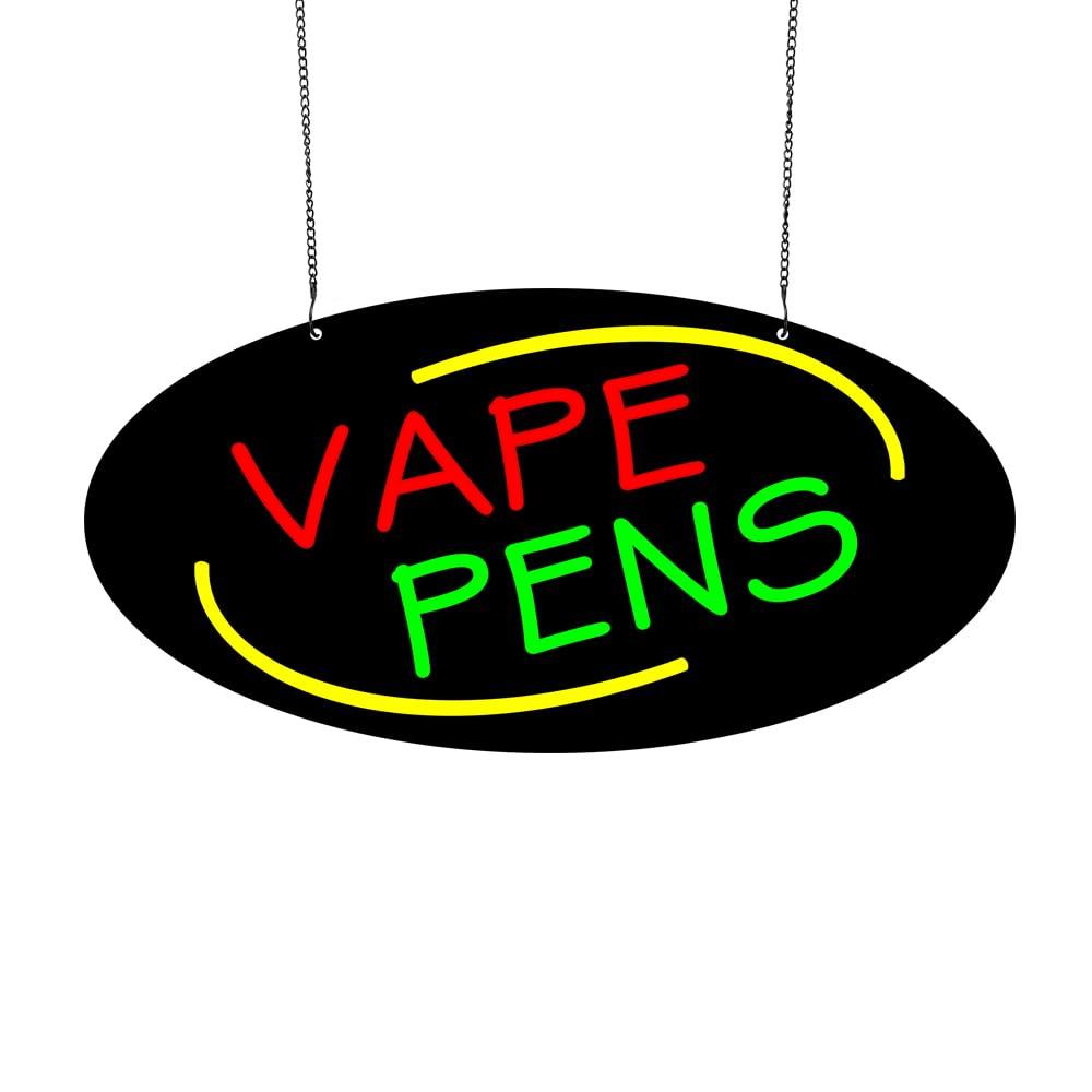 Vaping Store - ป้ายไฟนีออนรูปปากกาสำหรับร้านขายบุหรี่ไฟฟ้า ไฟ LED ปรับความสว่างได้ สำหรับตกแต่งผนัง หน้าต่างร้านค้า