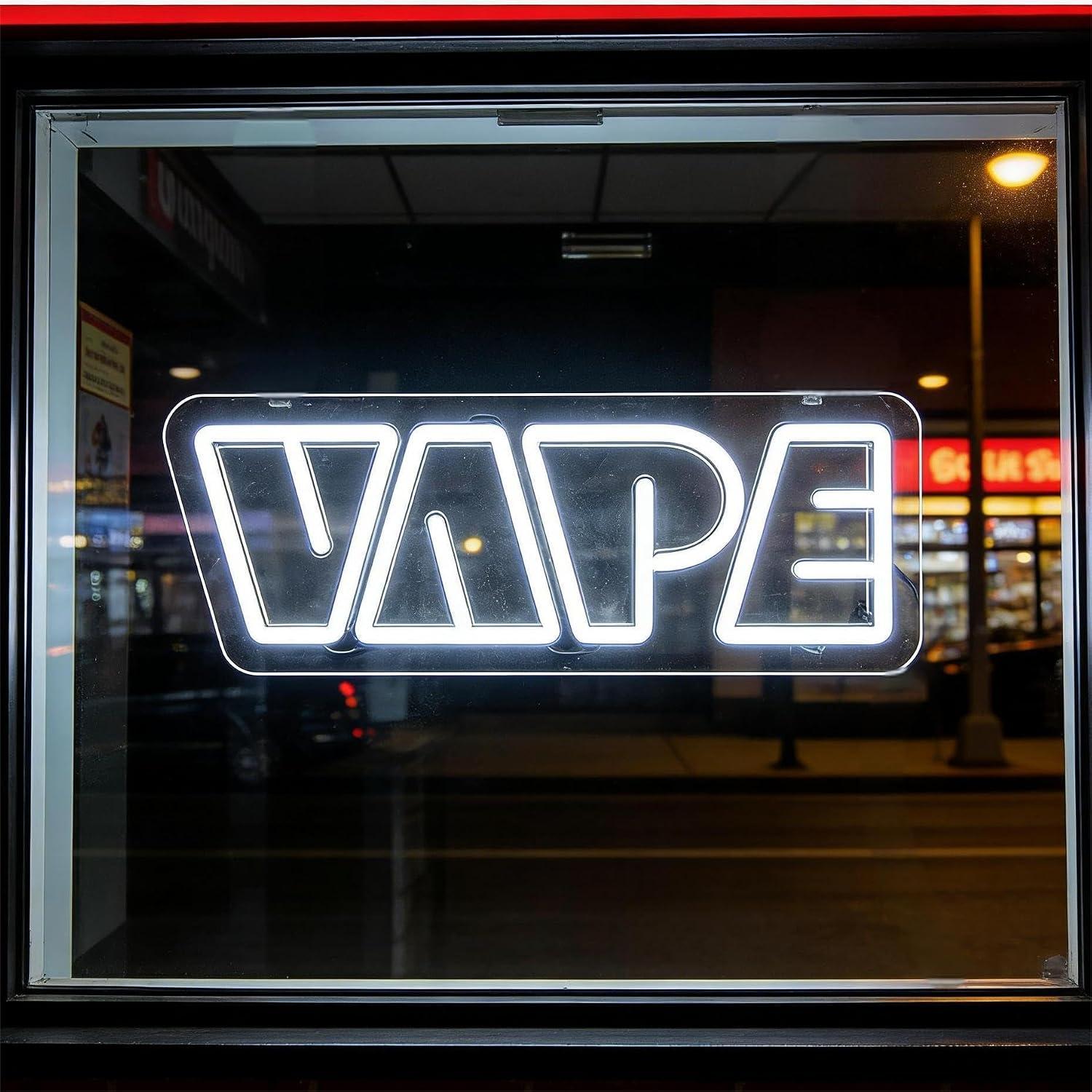 Vaping Store - ป้ายไฟนีออน VAPE แบบ USB ปรับความสว่างได้ สำหรับร้านขายบุหรี่ไฟฟ้า