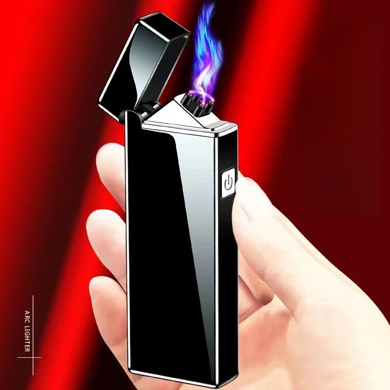 Accessories Experts Vape - ไฟแช็คไฟฟ้ากันลมชนิดโค้งคู่แบบไร้เปลวไฟชาร์จ USB ที่จุดบุหรี่ไฟแช็คกลางแจ้งของขวัญสำหรับผู้ชาย
