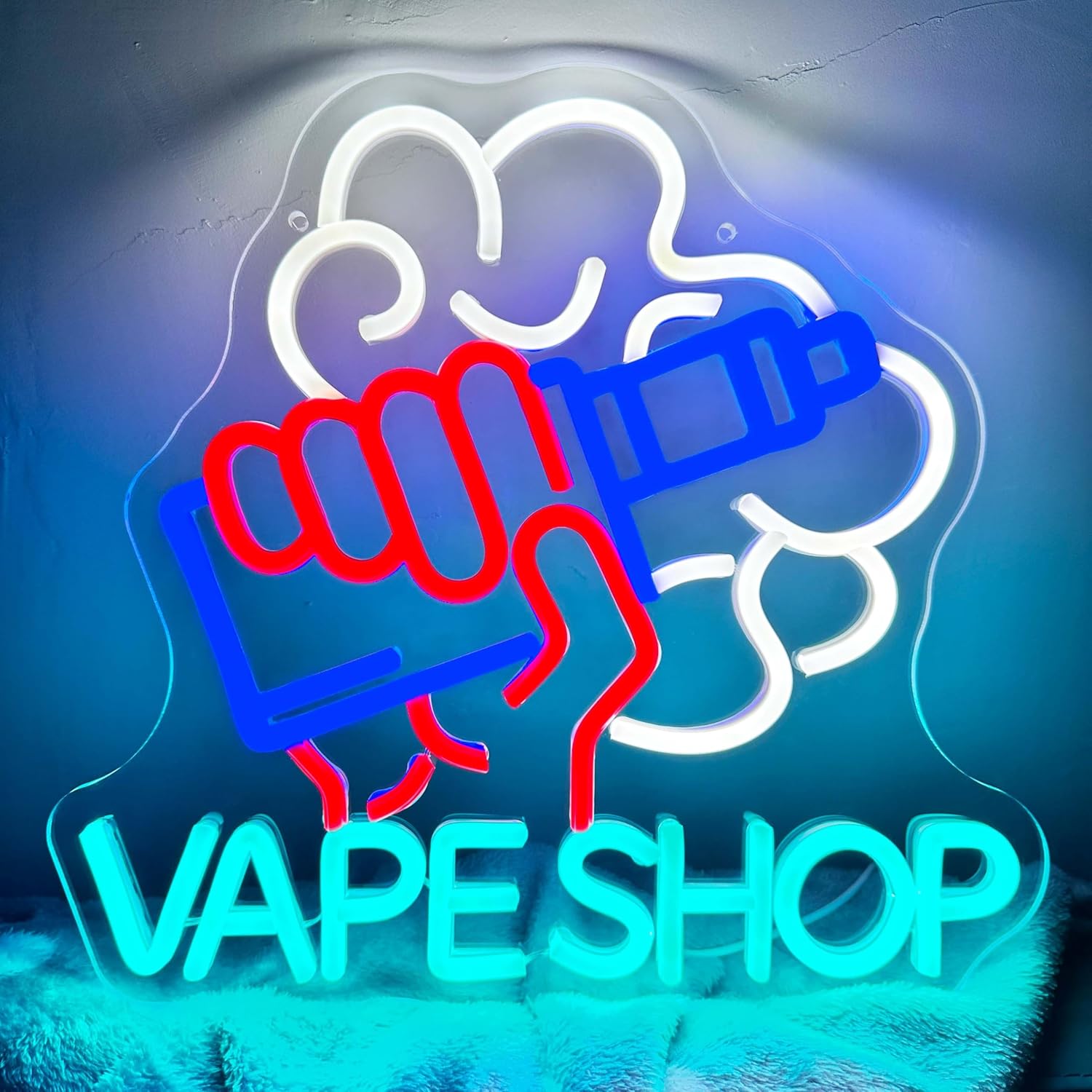 Vaping Store - VAPE Shop ป้ายไฟนีออน LED, ป้ายสัญลักษณ์แสงนีออนสำหรับร้านสูบบุหรี่ห้องรับรองควันบาร์ร้านค้าปลีกมนุษย์ถ้ำ
