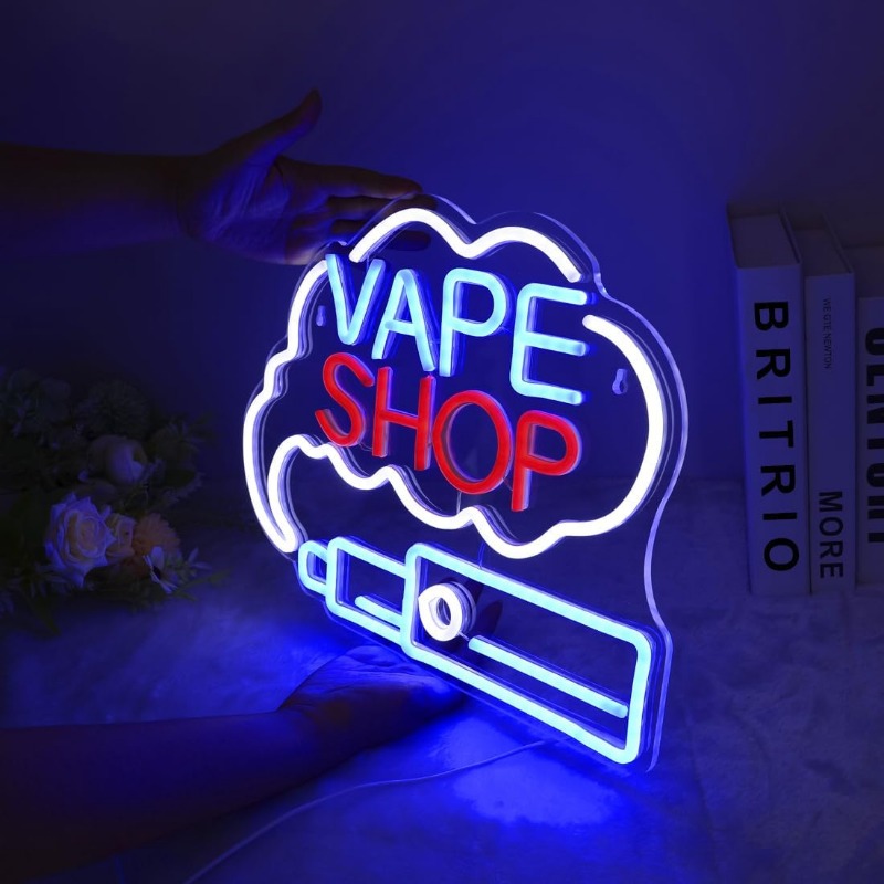 ป้ายไฟนีออนร้านขายบุหรี่ไฟฟ้า  - Vaping Store บทวิจารณ์และราคา