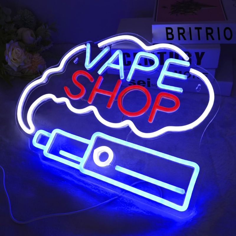 ป้ายไฟนีออนร้านขายบุหรี่ไฟฟ้า  - Vaping Store บทวิจารณ์และราคา